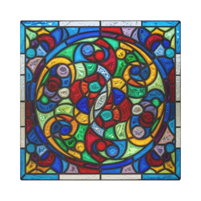 Impresión En Metal Celestial Mosaic Harmony — Stained Glass Wall Art (Anverso)