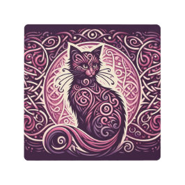Impresión En Metal Celtic Purple Kitty