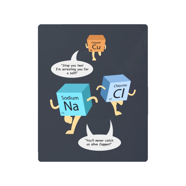 Impresión En Metal Cemisteria divertida Ciencia de tabla periódica (Anverso)