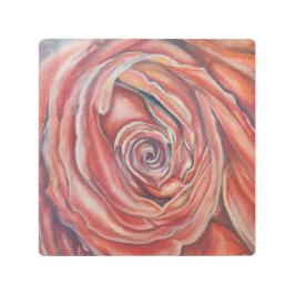 Impresión En Metal Centro de rosa rojo