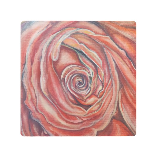 Impresión En Metal Centro de rosa rojo (Anverso)