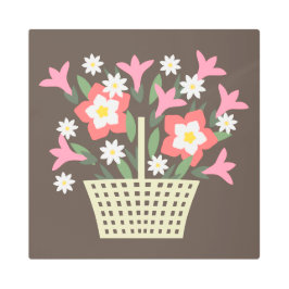 Impresión En Metal Cesta de flores