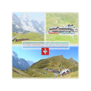Impresión En Metal CH Suiza - Ferrocarril Jungfrau -
