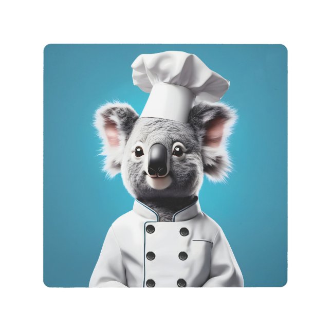 Impresión En Metal Chef Koala (Anverso)