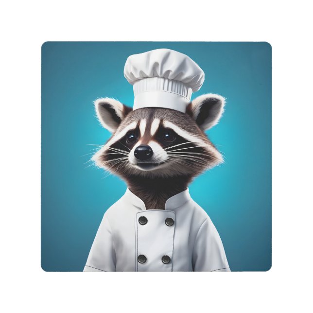 Impresión En Metal Chef Raccoon (Anverso)
