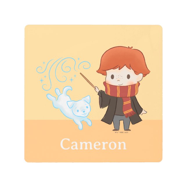Impresión En Metal Chibi Ron Weasley Patronus (Anverso)