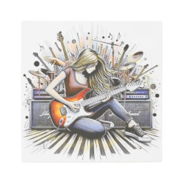 Impresión En Metal Chica con vibraciones musicales