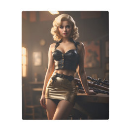 Impresión En Metal Chica de anclaje rubio