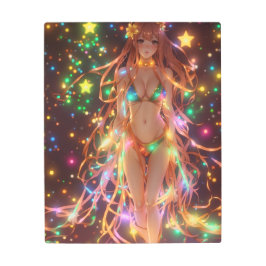 Impresión En Metal Chica de anime de Navidades espumosos