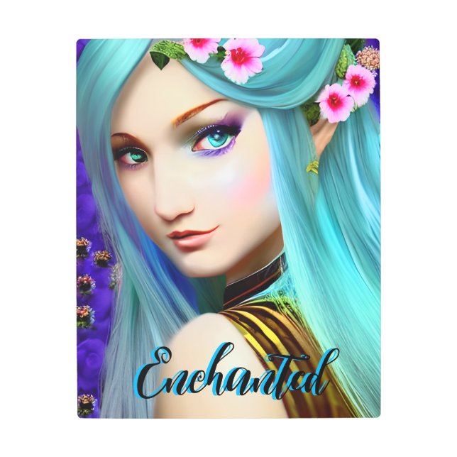 Impresión En Metal Chica de Bonito de hadas encantadas (Anverso)