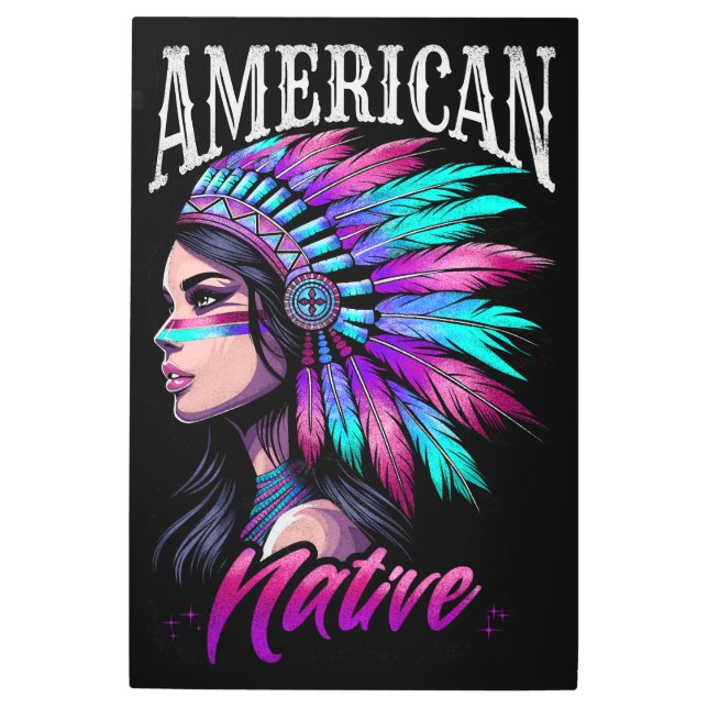 Impresión En Metal chica nativo americano (Anverso)