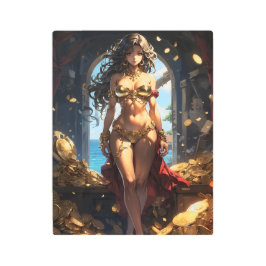 Impresión En Metal Chica pirata animado 2