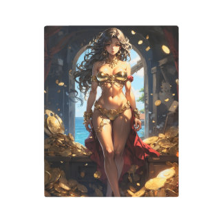 Impresión En Metal Chica pirata animado 2