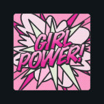 Impresión En Metal CHICA POWER Fun Retro Libro de historietas Pop Art<br><div class="desc">Un divertido,  fresco y moderno diseño inspirado en el arte pop del libro de historietas retro que pone el wham,  zap,  pow en tu día. El regalo perfecto para superhéroes,  amigos,  familia o como un regalo para ti mismo. Diseñado por ComicBookPop© en www.zazzle.com/comicbookpop*</div>