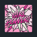 Impresión En Metal CHICA POWER Fun Retro Libro de historietas Pop Art<br><div class="desc">Un divertido,  fresco y moderno diseño inspirado en el arte pop del libro de historietas retro que pone el wham,  zap,  pow en tu día. El regalo perfecto para superhéroes,  amigos,  familia o como un regalo para ti mismo. Diseñado por ComicBookPop© en www.zazzle.com/comicbookpop*</div>