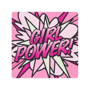Impresión En Metal CHICA POWER Fun Retro Libro de historietas Pop Art