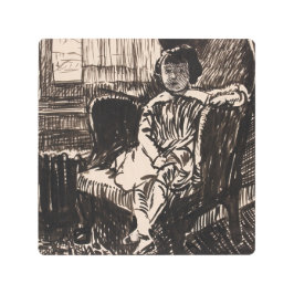 Impresión En Metal Chica sentado en la silla (aprox. 1917-1918)