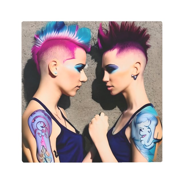 Impresión En Metal Chicas con manos LGBTQ+ (Anverso)