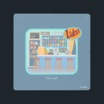 Impresión En Metal Chicas Gilmore | Gráfico de Luke's Diner<br><div class="desc">Entre en el corazón de Stars Hollow con este encantador ilustracion de Luke's Diner. Desde las clásicas taburetes hasta el colorido menú de pizarra,  este diseño refleja cada detalle del querido local.</div>
