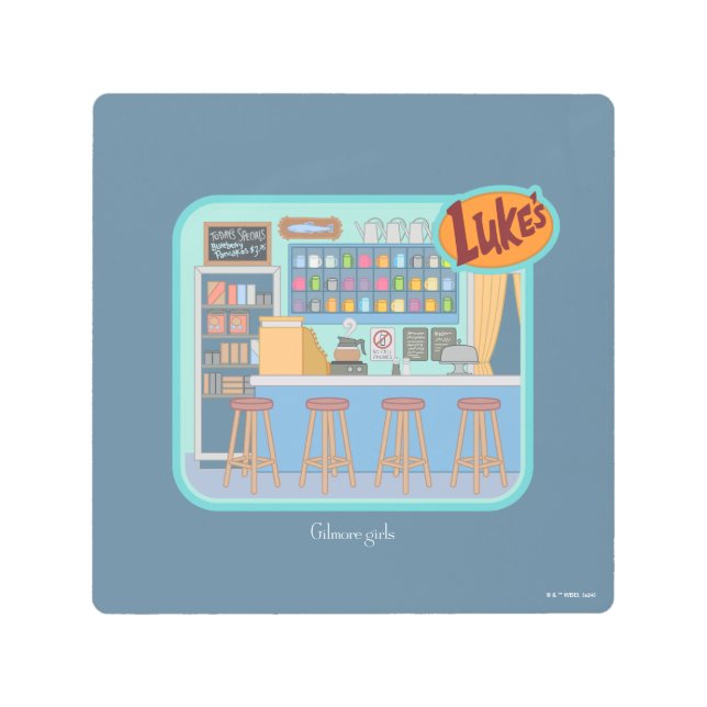 Impresión En Metal Chicas Gilmore | Gráfico de Luke's Diner (Anverso)