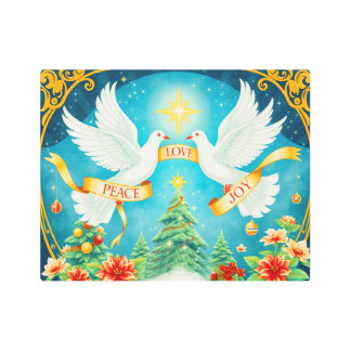 Impresión En Metal Christmas Doves, Christmas Tree, Love,Peace, Joy