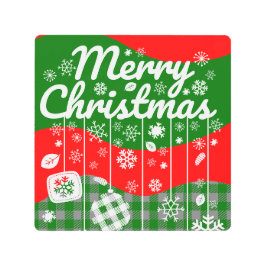 Impresión En Metal Christmas Metal Wall Art – White Ornaments