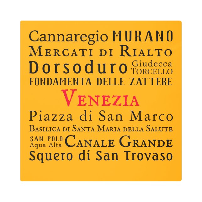 Impresión En Metal ¡Ciao Venezia! (Anverso)