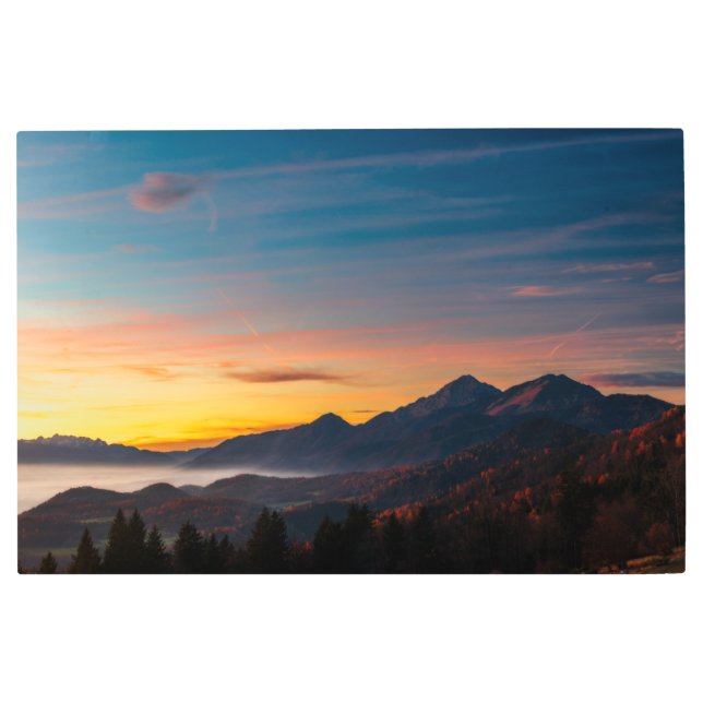 Impresión En Metal Cielo mágico sobre la montaña Storžič (Anverso)