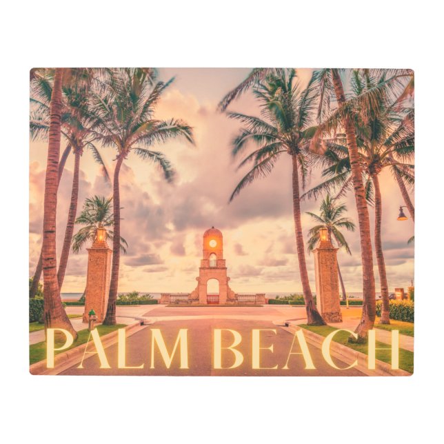 Impresión En Metal Cielos rosados de Palm Beach (Anverso)