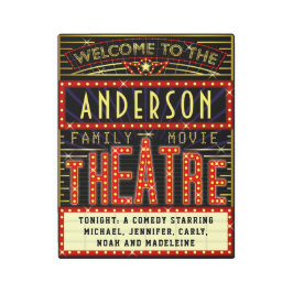 Impresión En Metal Cine residencial Marquee de Movie Theater | Nombre