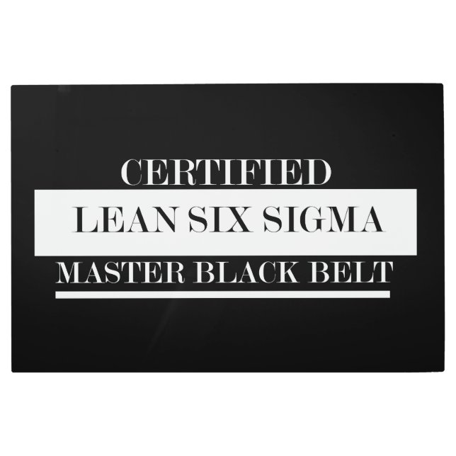 Impresión En Metal Cinturón negro maestro - Lean seis Sigma (Anverso)
