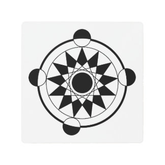 Impresión En Metal Círculo de cultivo geométrico futurista Mandala