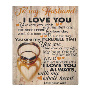 Impresión En Metal Cita de amor para marido Regalo Cuto Para Novio