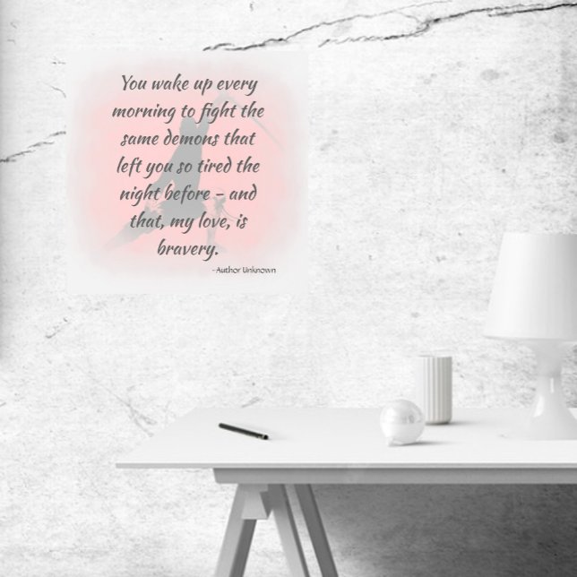 Impresión En Metal Cita de valor de guerrero inspirador (Subido por el creador)