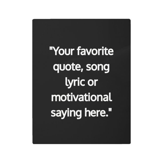 Impresión En Metal Cita personalizada Minimalista moderna (Anverso)