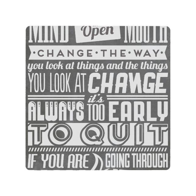 Impresión En Metal Citas Inspiradoras en blanco y negro (Anverso)