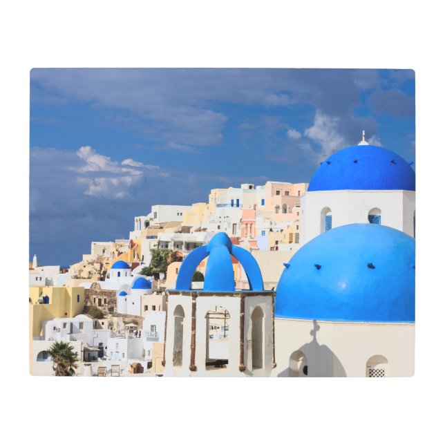 Impresión En Metal Cityscape de Santorini, Grecia (Anverso)