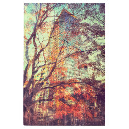 Impresión En Metal Ciudad en rojo