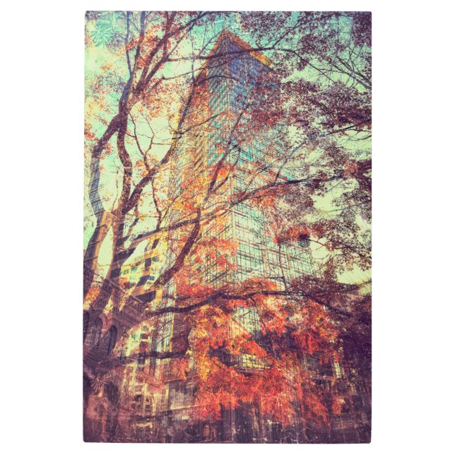 Impresión En Metal Ciudad en rojo (Anverso)