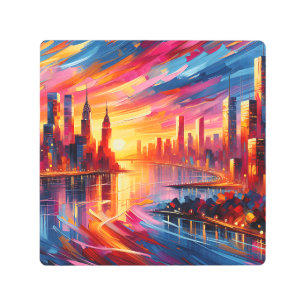IMPRESIÓN EN METAL CIUDAD SUNSET