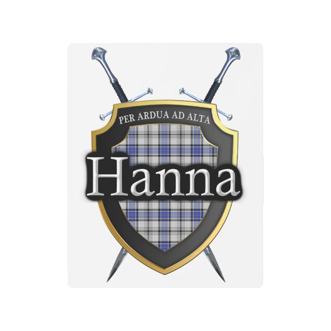Impresión En Metal Clan escocés Hanna Hannay Tartán acentos (Anverso)