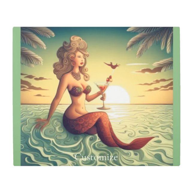 Impresión En Metal Clásica Martini Mermaid Thunder_Cove (Anverso)