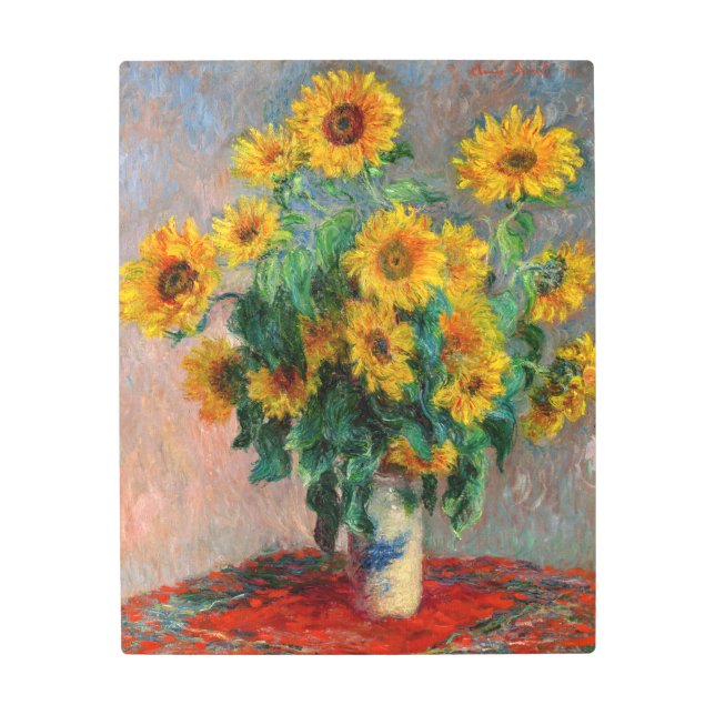 Impresión En Metal Claude Monet - Bouquet de girasoles (Anverso)