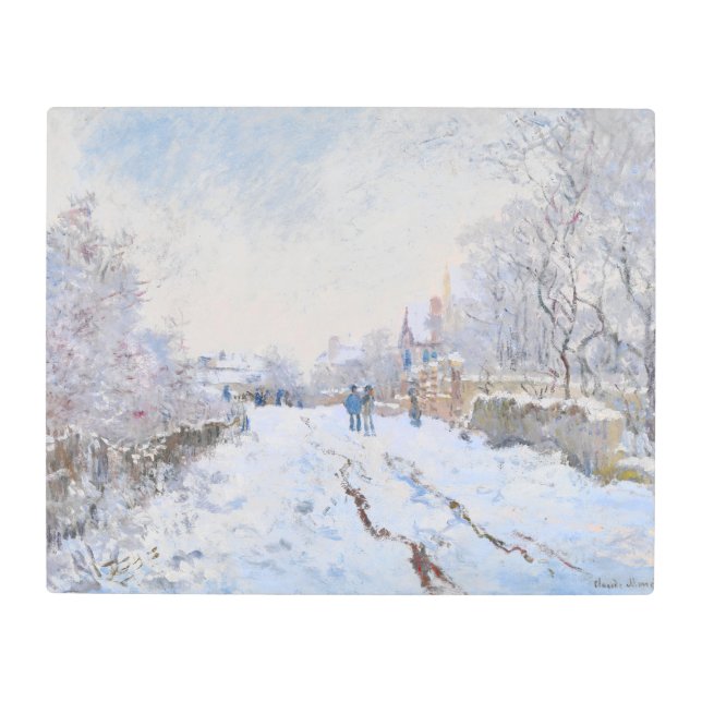 Impresión En Metal Claude Monet - Escena de nieve en Argentina (Anverso)