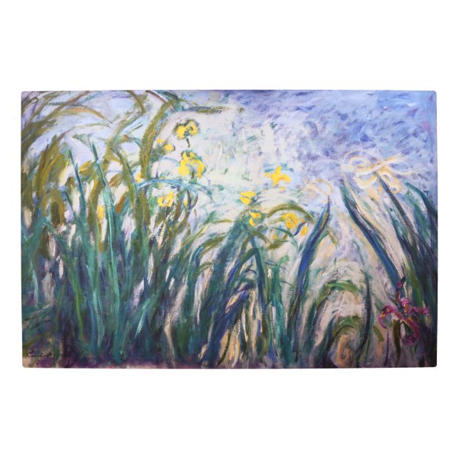 Impresión En Metal Claude Monet - Irlandeses amarillos y morados (Anverso)