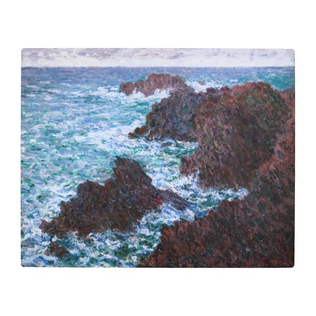 Impresión En Metal Claude Monet - Las rocas en Belle-Ile, Costa Salva (Anverso)