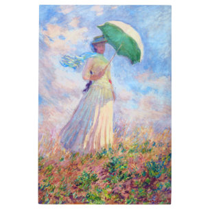 Impresión En Metal Claude Monet - Mujer con Parasol a la derecha