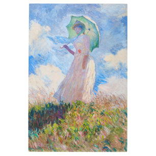 Impresión En Metal Claude Monet - Mujer con Parasol a la izquierda