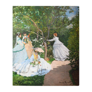 Impresión En Metal Claude Monet - Mujeres en el jardín