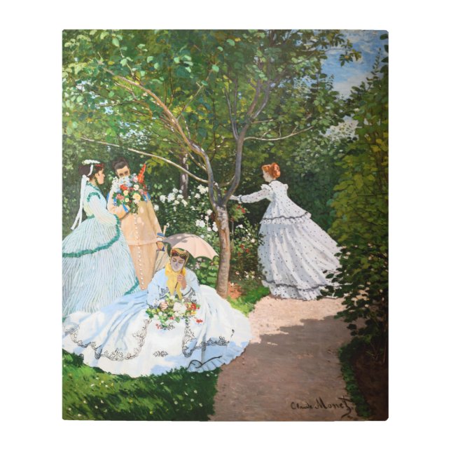 Impresión En Metal Claude Monet - Mujeres en el jardín (Anverso)